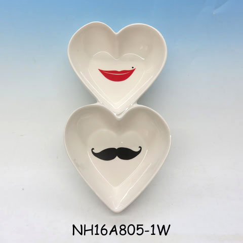 Heart-shaped Multipurpose Ceramic Sauce Dish Seasoning Dishes Sushi Dipping Bowl Appetizer Plates Serving Dish Saucers Bowl