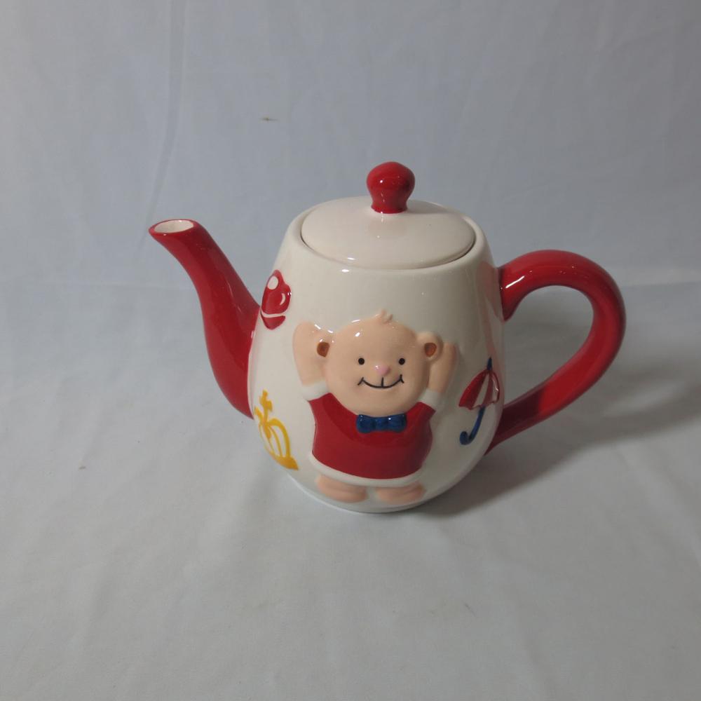 Creative cute ceramic piggy teapot with lid, animal mug with handgrip