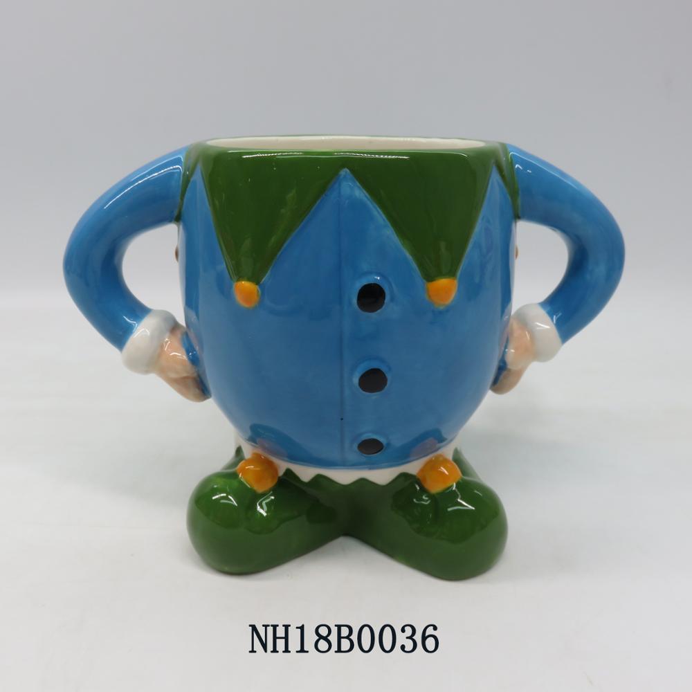 Decorative small christmas santa claus ceramic milk mug