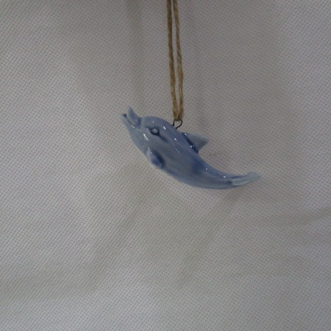 Ceramic Mom and Baby Dolphin Ornament, Hanging
