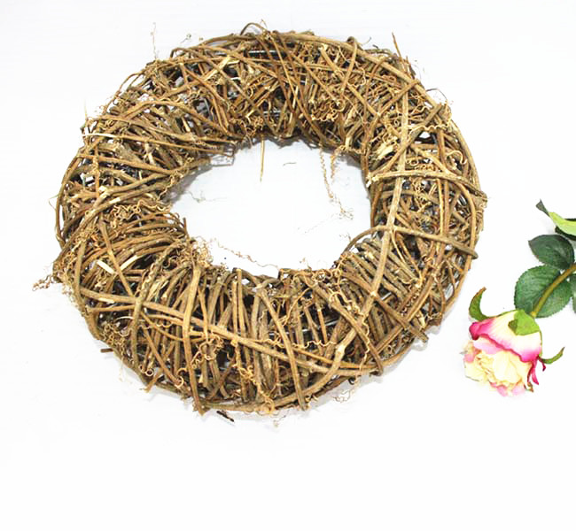 Rattan wreath ,flower ring base 12inch