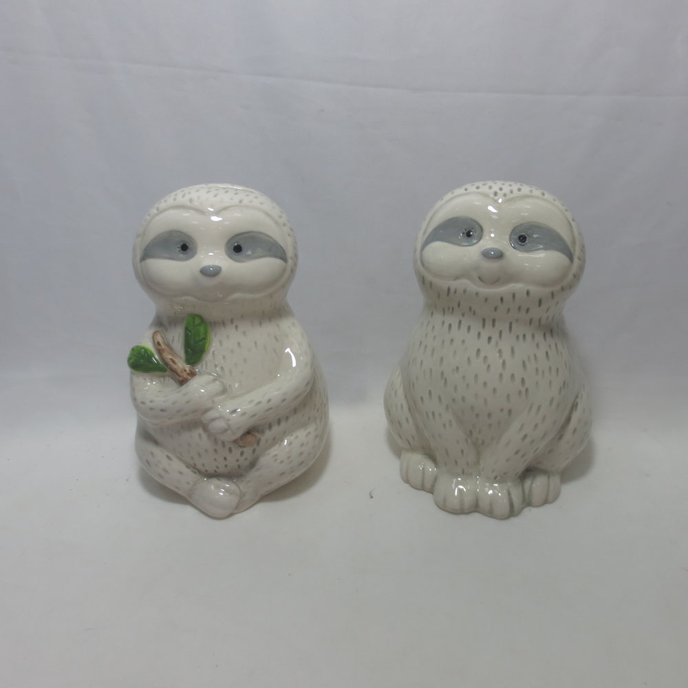 Animal Miniature Handmade Porcelain Statue Sloth Moth Figurine Collectibles Gift