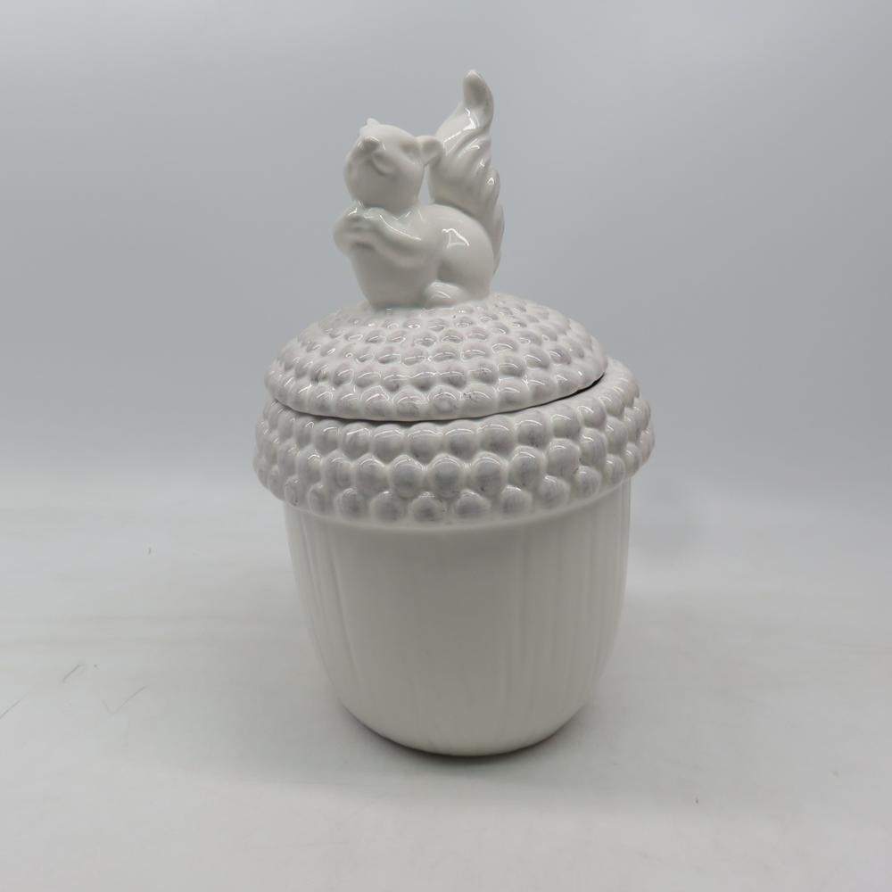 Sweet animal Ceramic Container,  Squirrels and pine cones shape candy jar