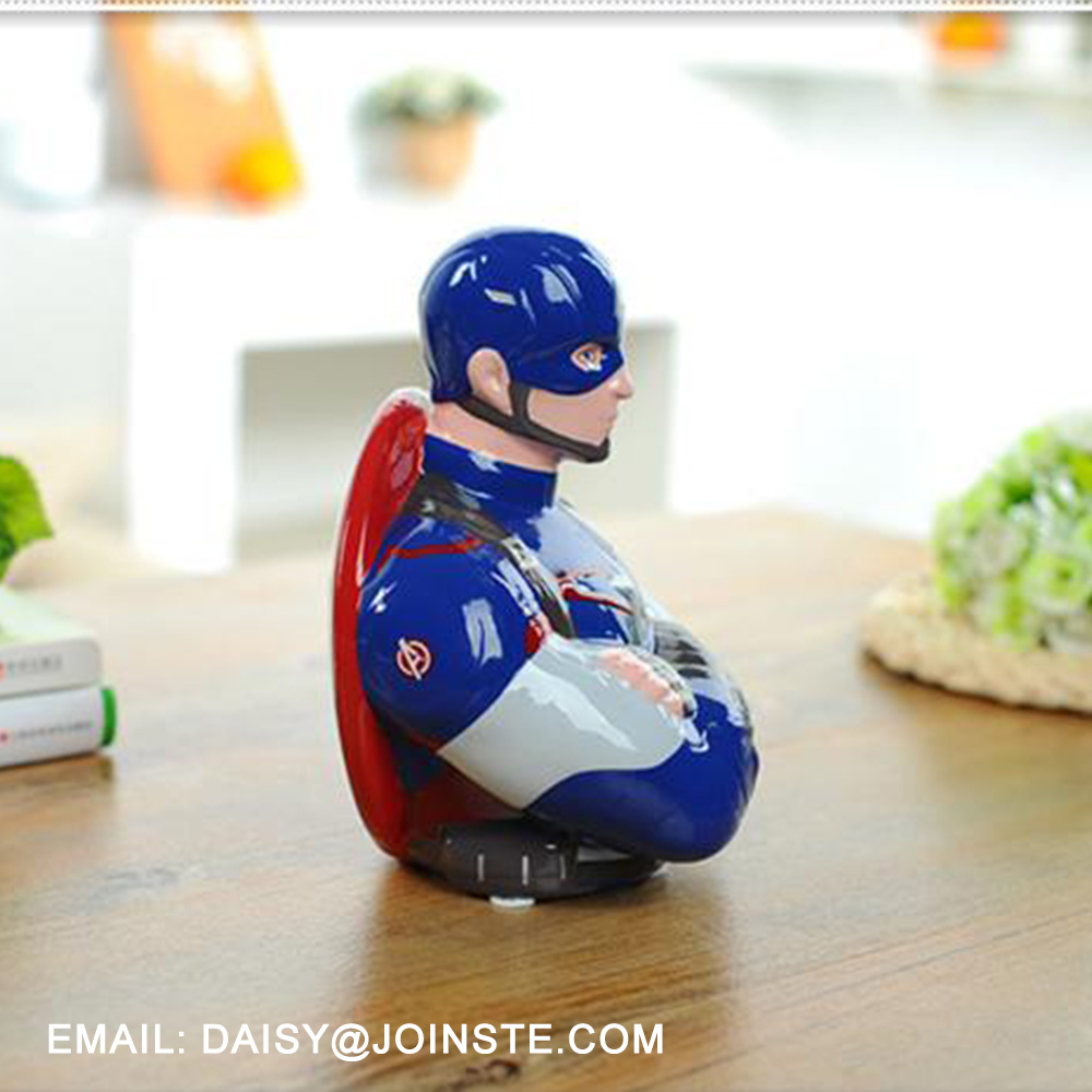 Captain America cartoon hero character shaped Ceramic money boxes