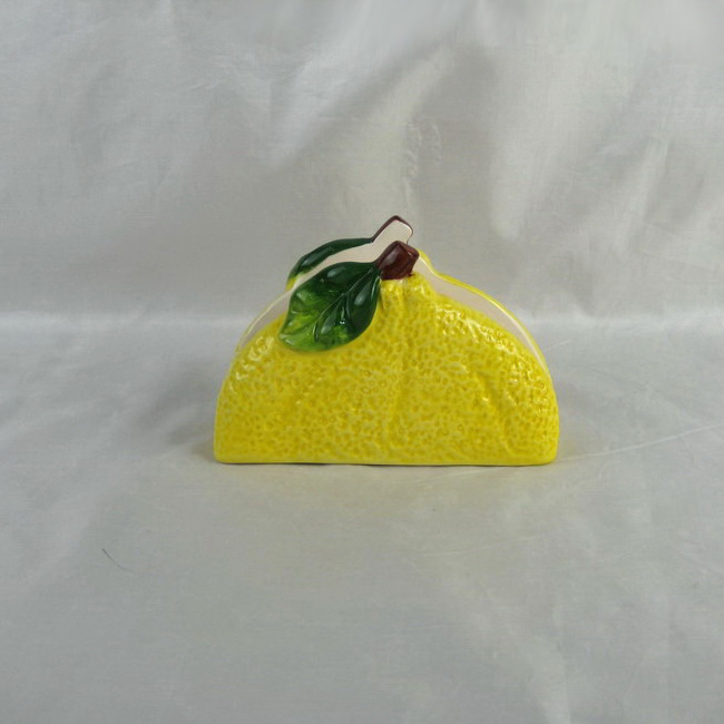 Custom Made Ceramic Napkin Holder, Tissue Paper Holder, Lemon Shape