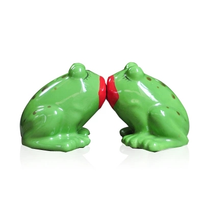 Customized wholesale frog shape ceramic salt and pepper shaker