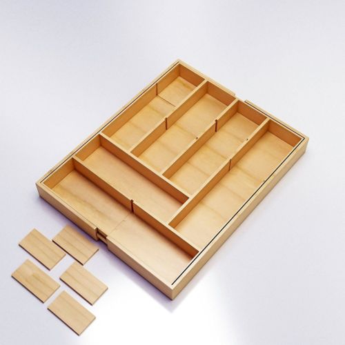 5-Piece Bamboo Storage Box Drawer Organizer Set