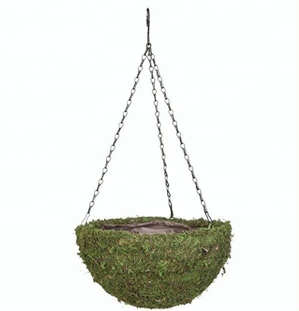 14inch moss round hanging basket