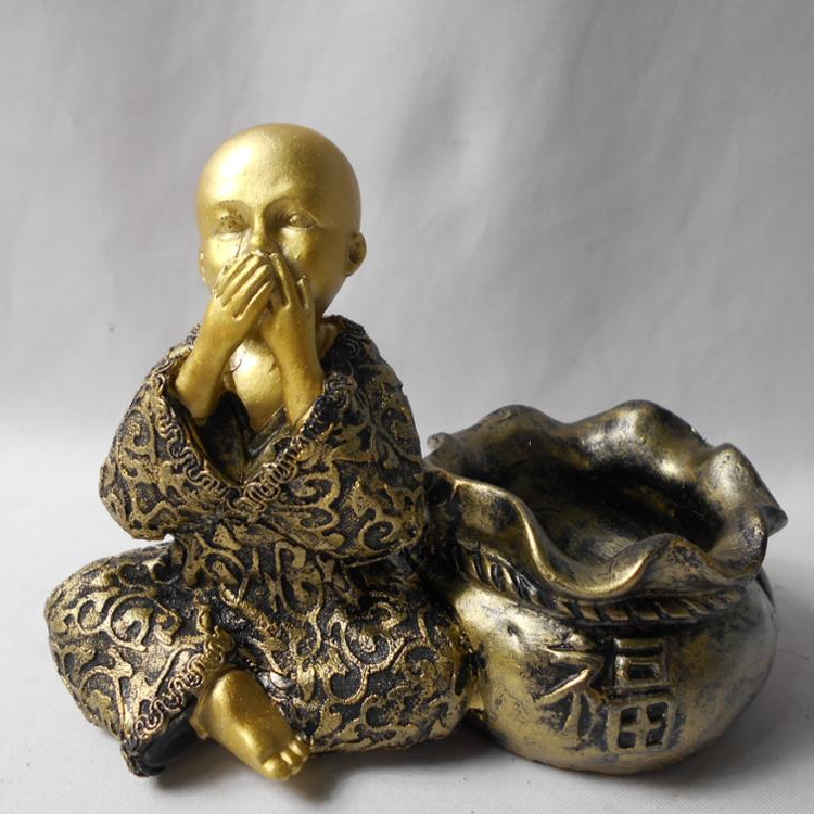 Lifelike little monk no speaking for home decoration candle holder