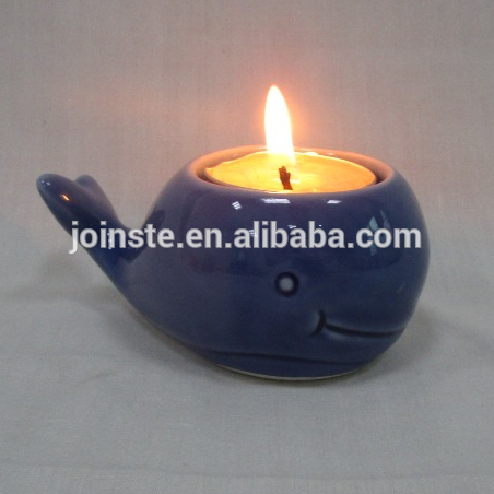 Custom decorative little blue shale shape candle stand candle holder