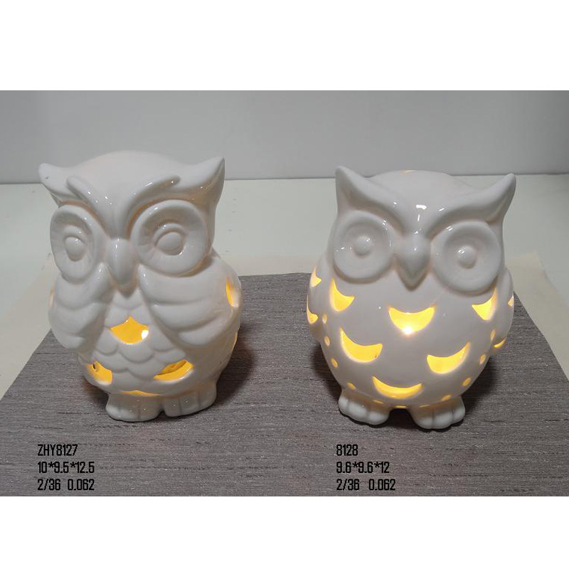 Ceramic owl light,Christmas owl ornament,ceramic owl ornament
