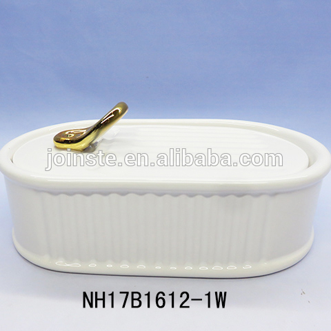 White ceramic zip-top can food canister