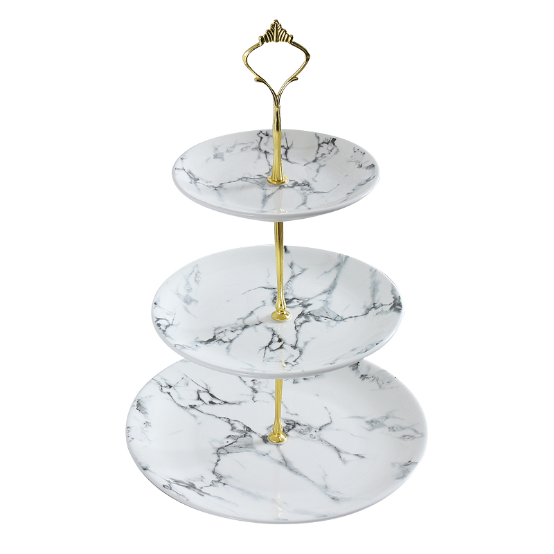 Marble cake stand,tier cake stand,3-layer cake stand in ceramic for parties
