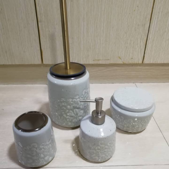High Quality Ceramic Bathroom Accessories Set, Gypsophila Series Ceramic Products