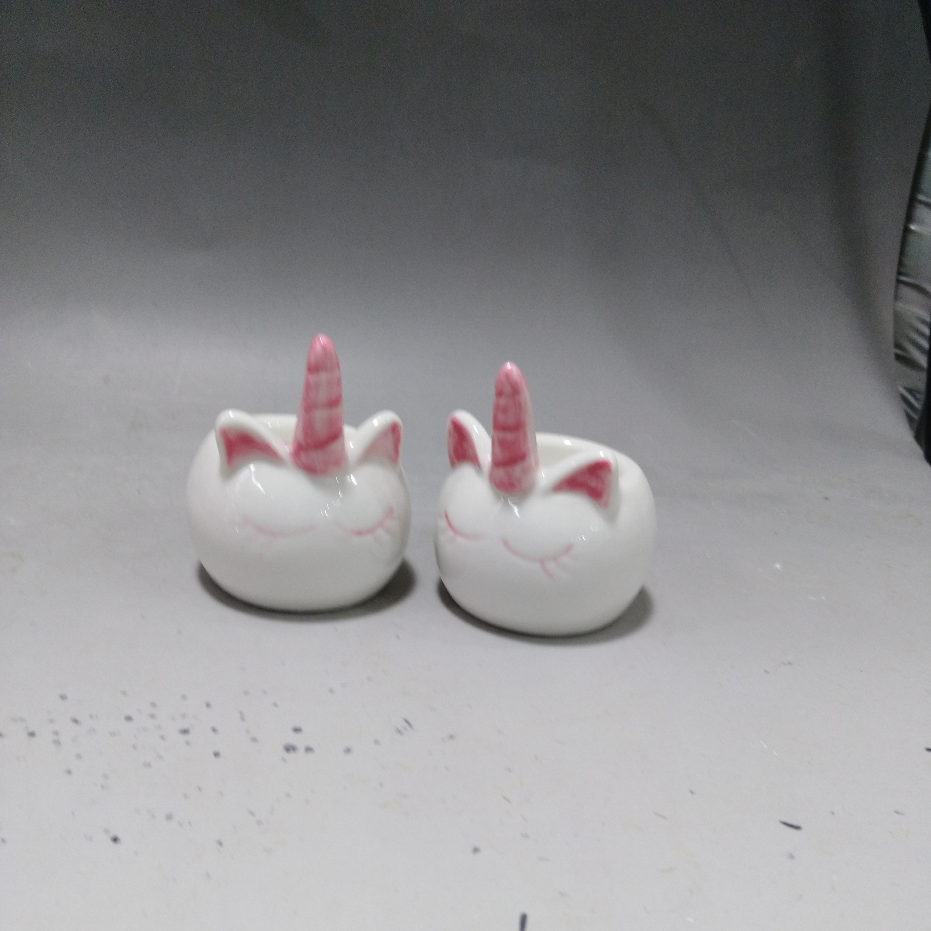 Custom hot sale white unicorn round ceramic jewelry holder ring box