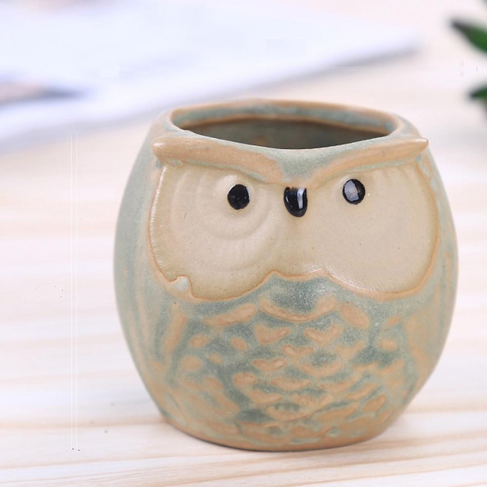 Creative desktop decoration mini owl ceramic flower pots Featured Image