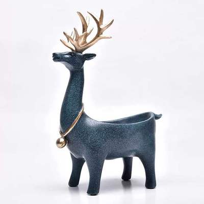 Custom hot sale deer ceramic jewelry holder ring container