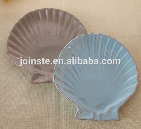 Custom scallop shape ceramic plate, candy plate, ,decoration plate high quality