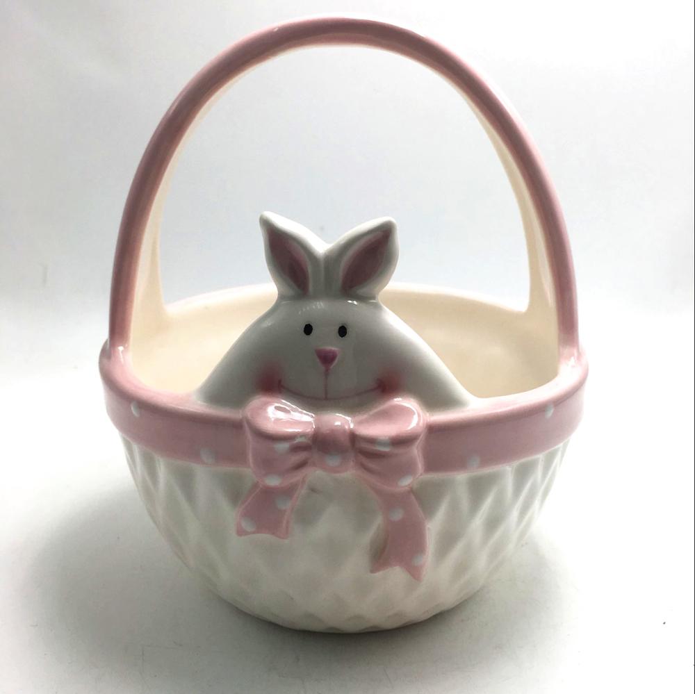 Easter Ceramic egg basket ,bunny egg basket