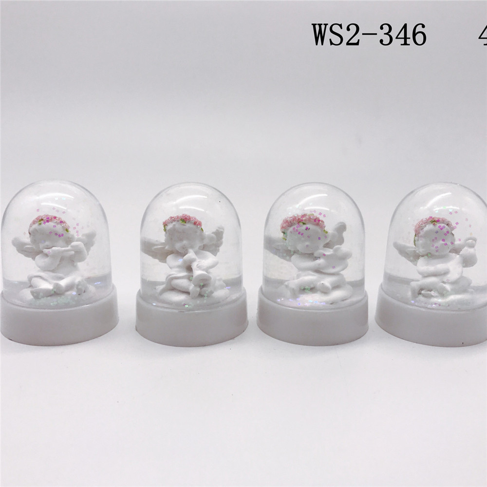 white angel figurines snow globe decoration snowglobe set of 4