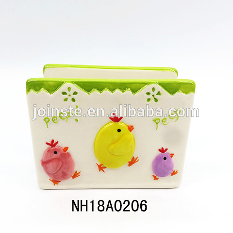 Easter chicken ceramic Napkin holder