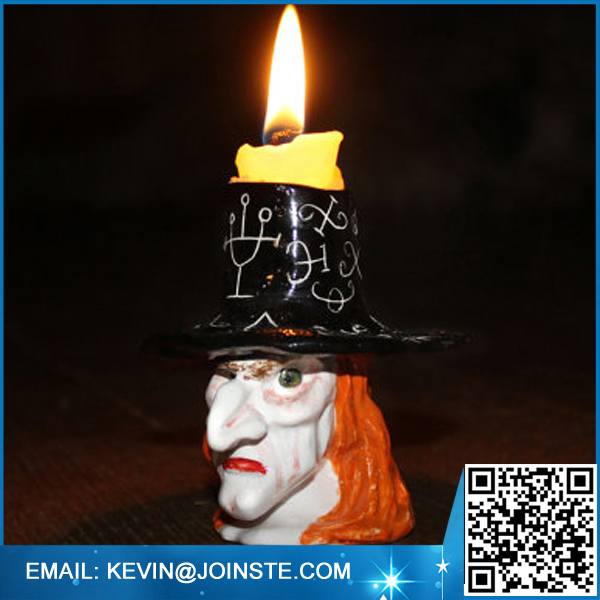 Ceramic halloween party decoration candle with skull