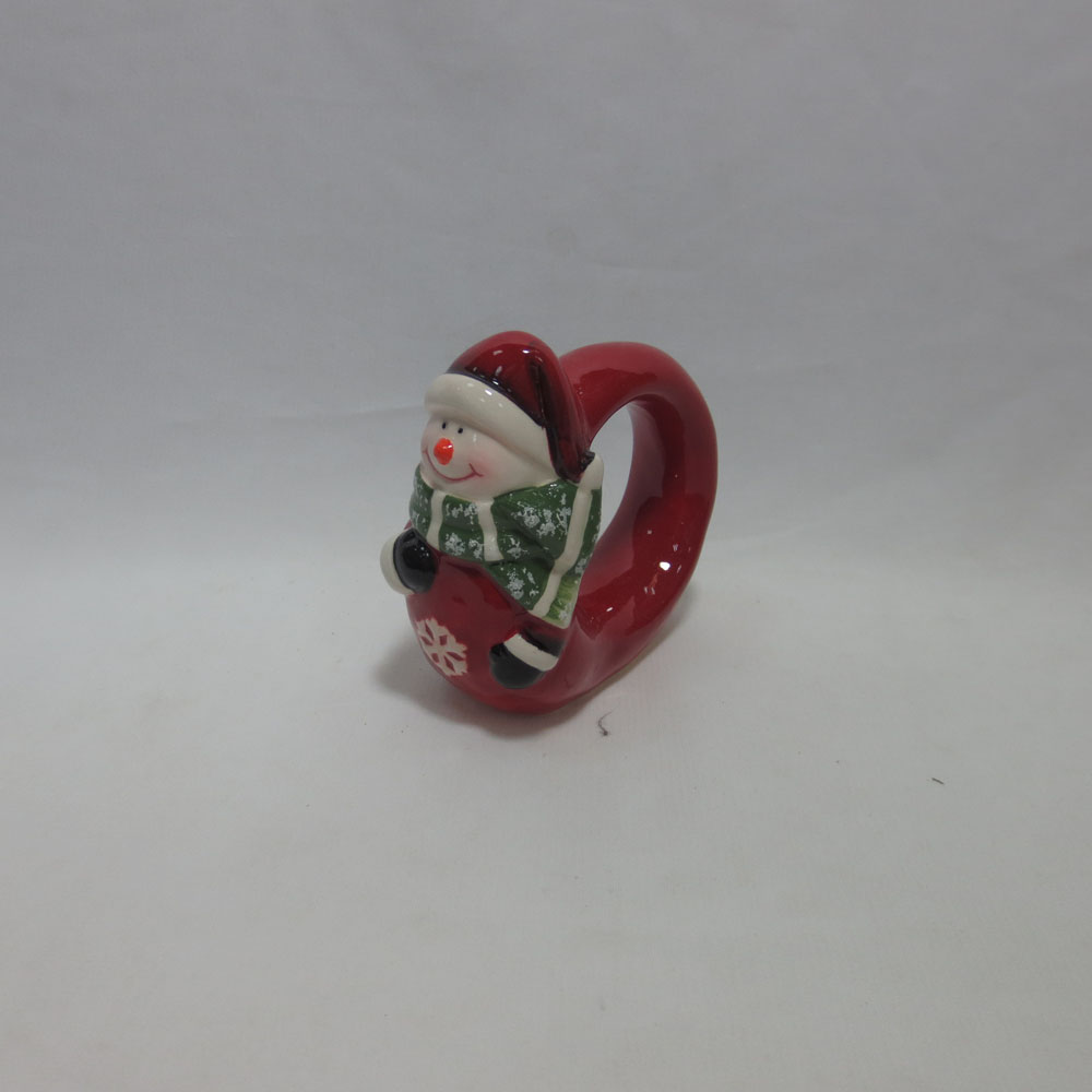 Custom Christmas santa shape ceramic napkin holder for restaurant Christmas decoration