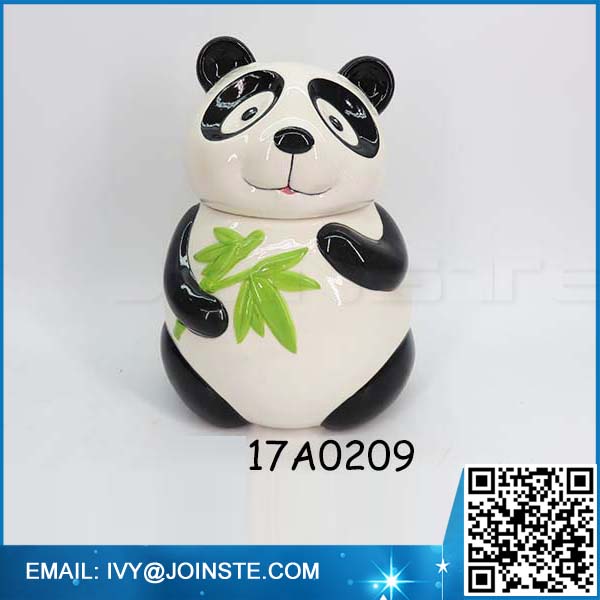 Ceramic panda shaped cookie jar wholesale animal shaped cookie jar