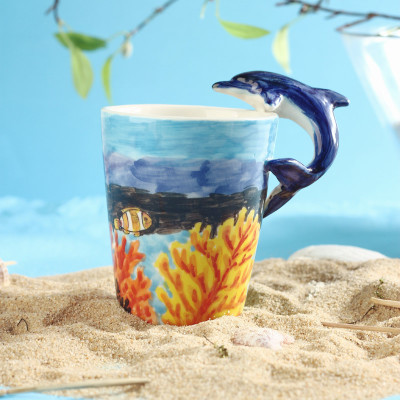 Custom 3D Dolphin Mug,Dolphin Coffee Cups,Ceramic Dolphin Mugs
