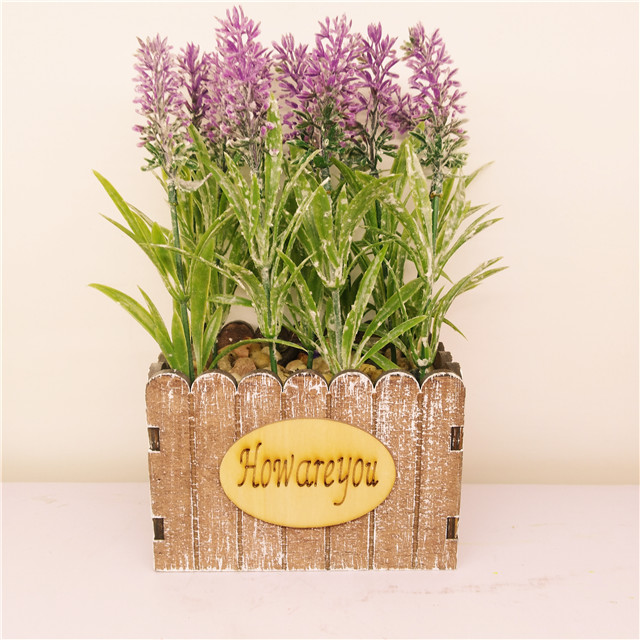 Artificial Flower Potted Lavender Plant for Home Decor