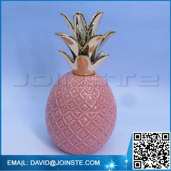 High quality pineapple ceramic candle jar, ceramic pineapple jar