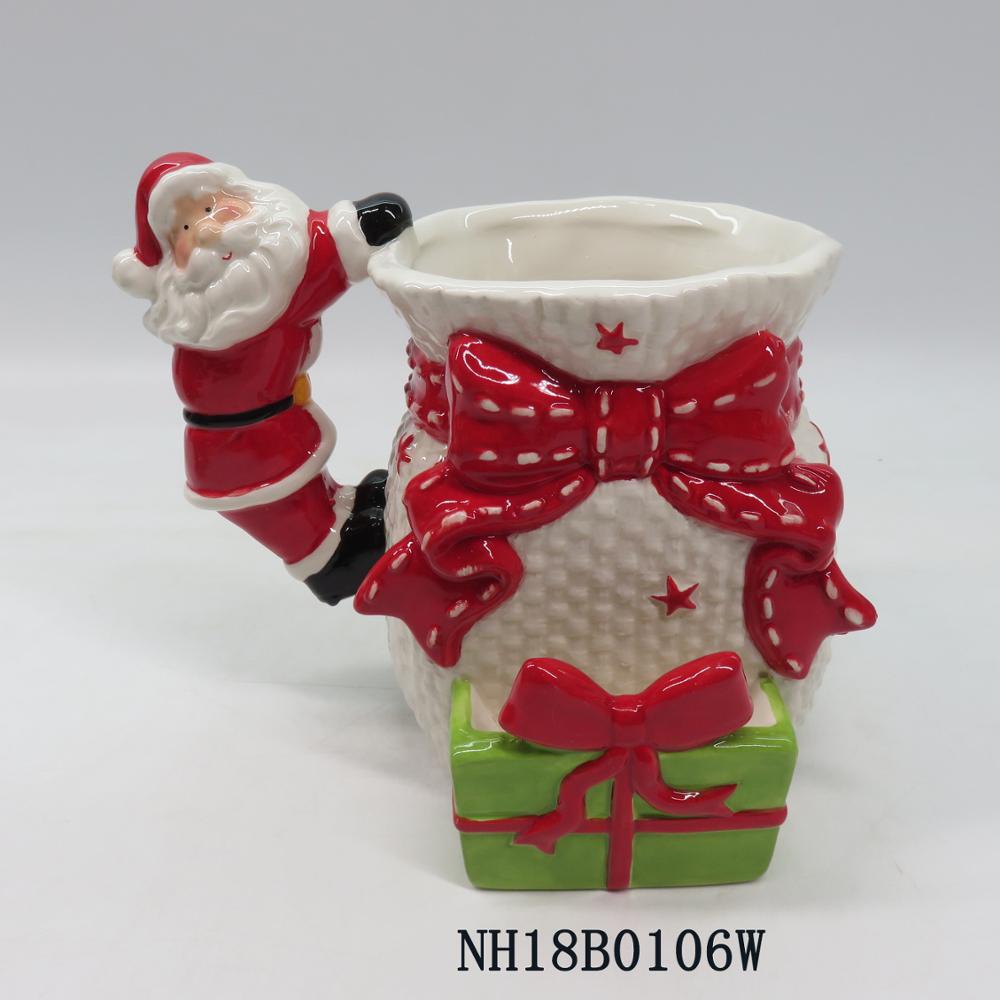 wholesale custom hot selling high quality eco-friendly ceramic christmas cookie jars factory