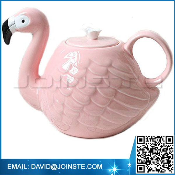 3D Ceramic Flamingo Shape Teapot For Home Decoration