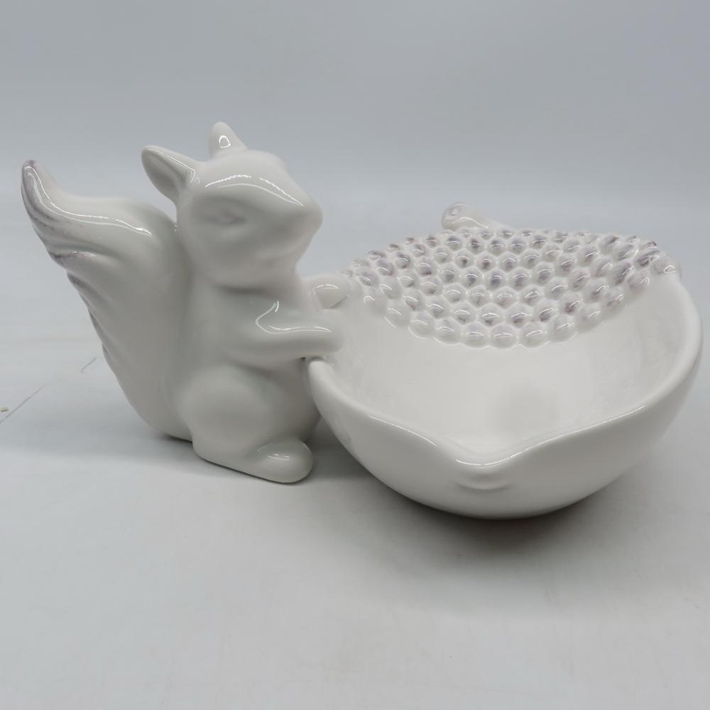 Squirrel nuts dish, white ceramic squirrel plates,custom plates and dishes