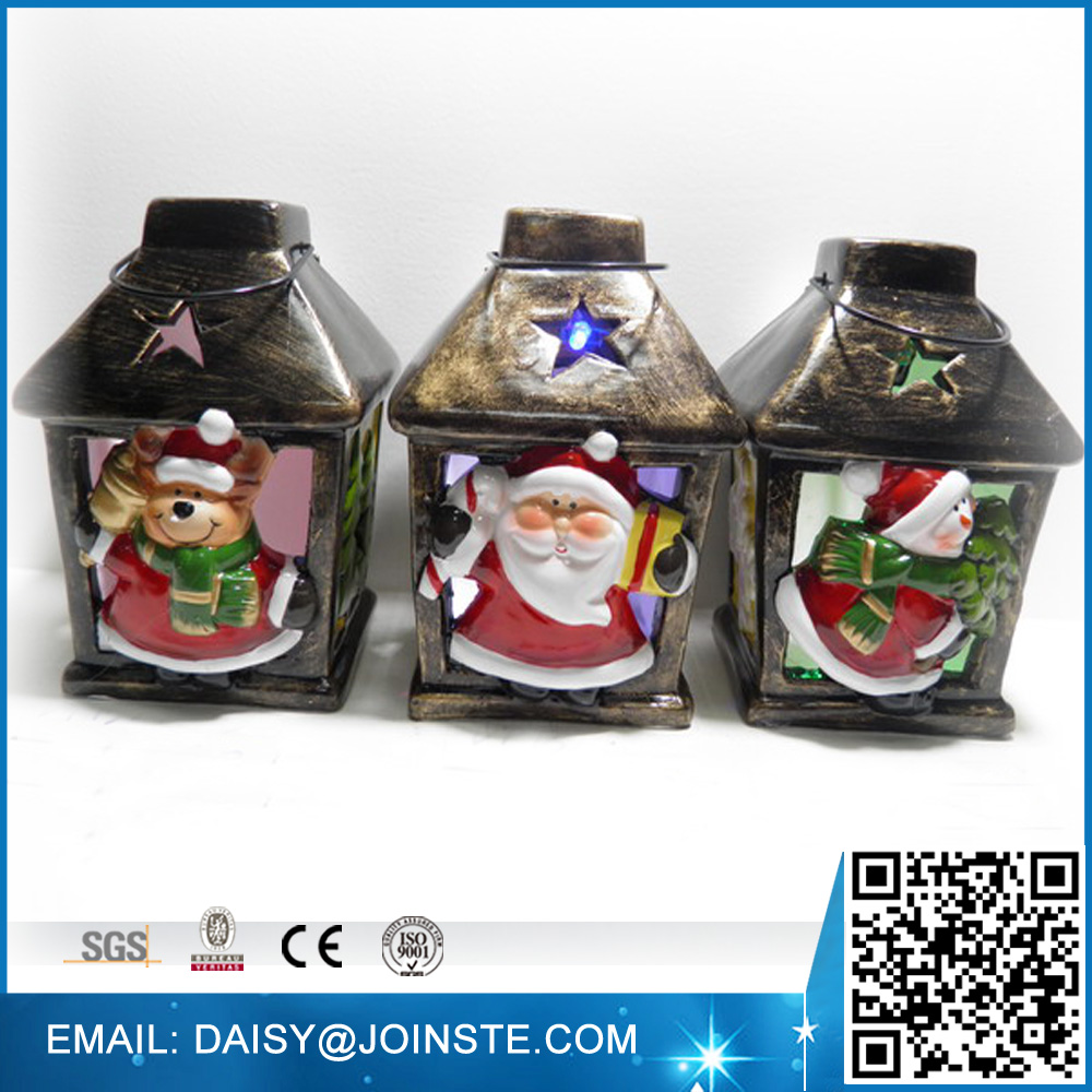 Led party use flash light with lantern shaped fake fire decorations