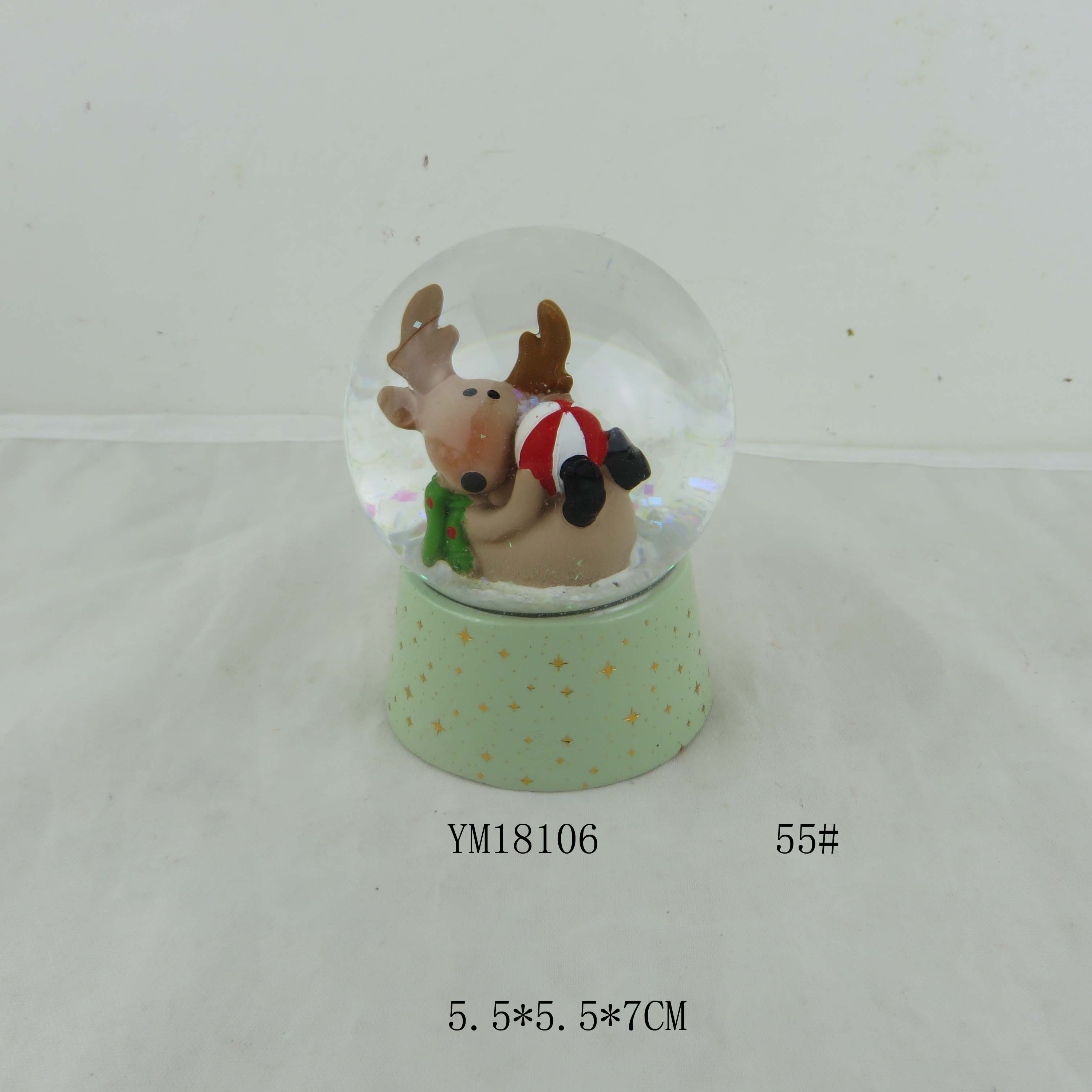 Christmas Musical Snow globe Polyresin Santa Deer Presents Decoration