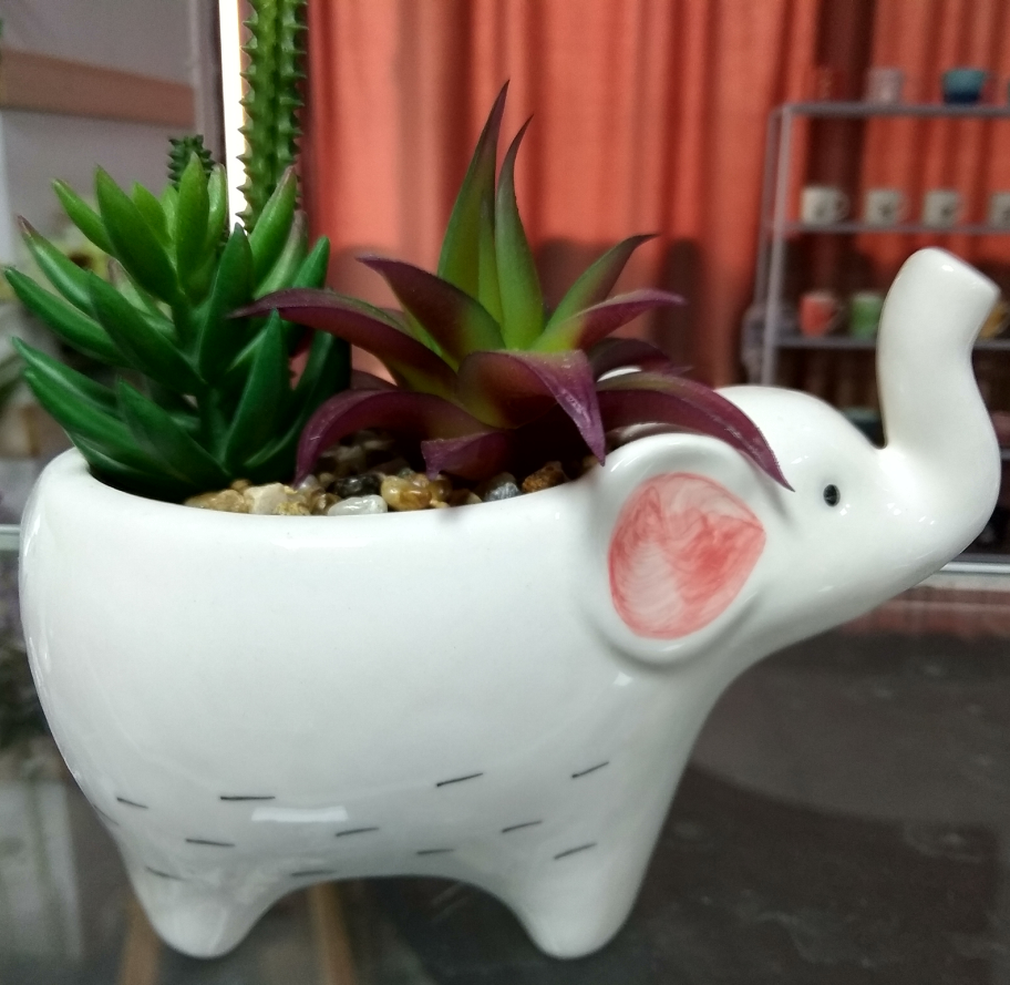 Cement Elephant flower planters,Elephant vases and plant pots,Ceramic succulent pot