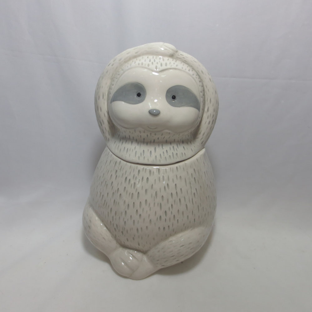 Custom Ceramic Animal Shape Cookie Jar, Candy Jar, Food Storage Jar, Sloth