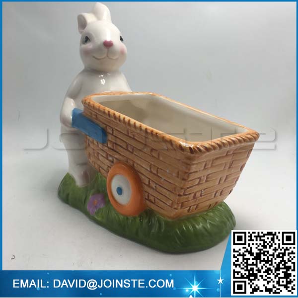 Easter rabbit custom ceramic bowls, rectangle shape rabbit bowl