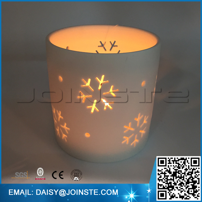 Engraving snow flake candle holders for christmas party decorations
