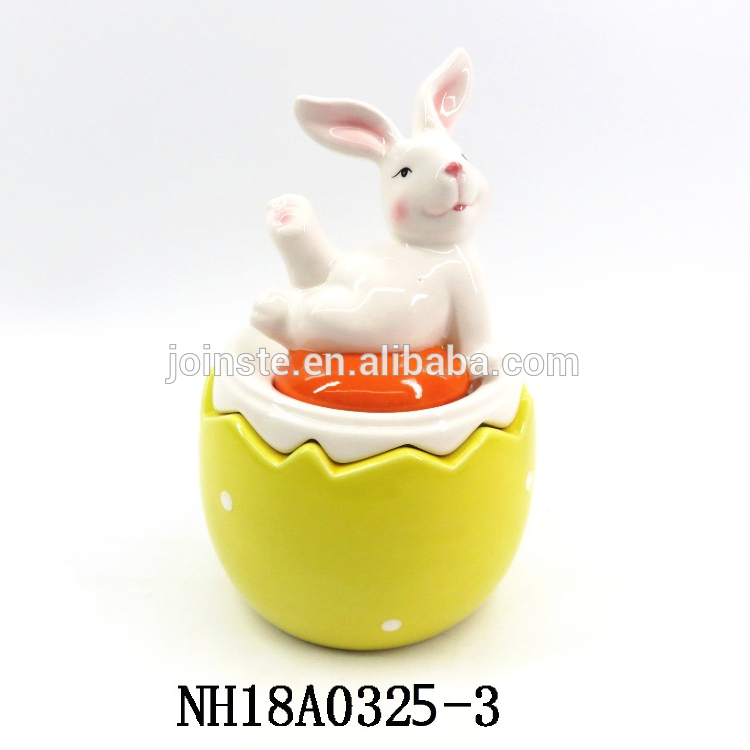 Bunny on Easter Egg Container easter cookie jars