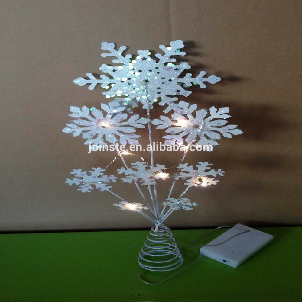 Custom wrought iron white snowflake home decoration with Led light