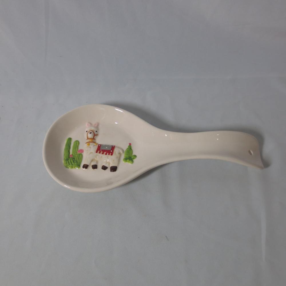 Custom Christmas white painting spoon home decoration soup spoon rest