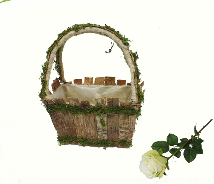 Natural birch basket for flower ,birch basket