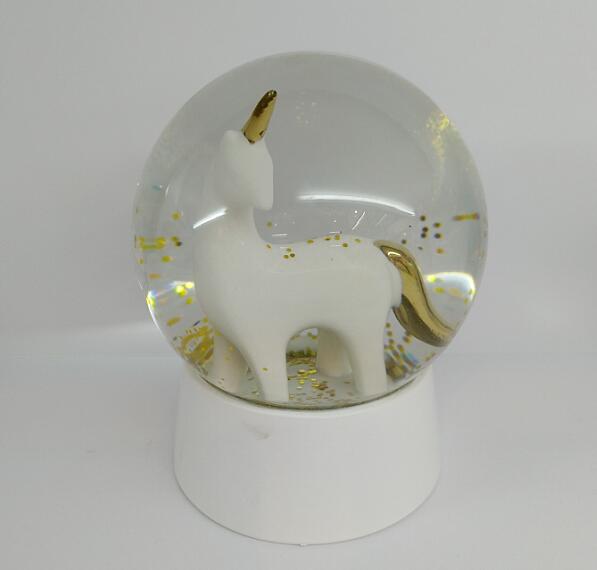 Gold Unicorn Snow Globes,custom made snow globes,unique snow globes