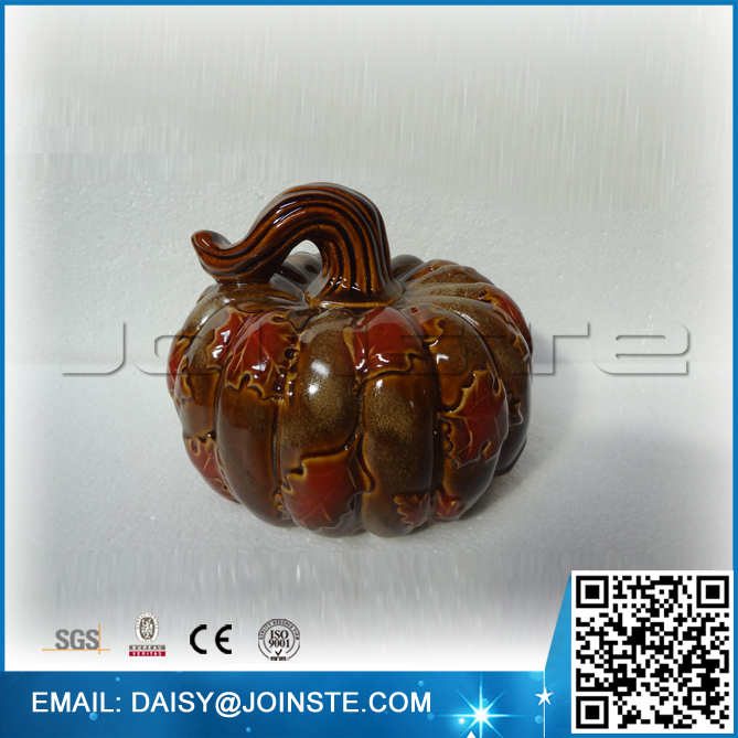 Antique Pumpkin shaped ceramic decoration