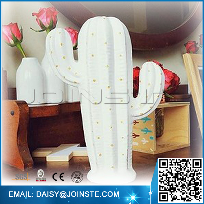 white ceramic cactus