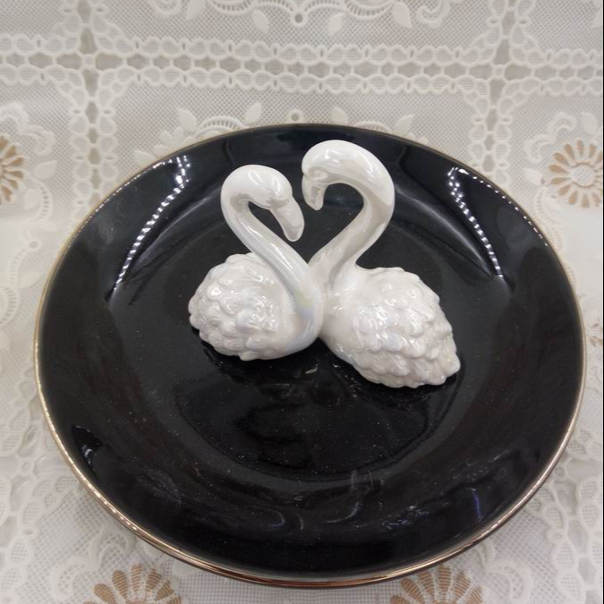Swan Shape ceramic jewelry dish,jewelry dish for wholesale