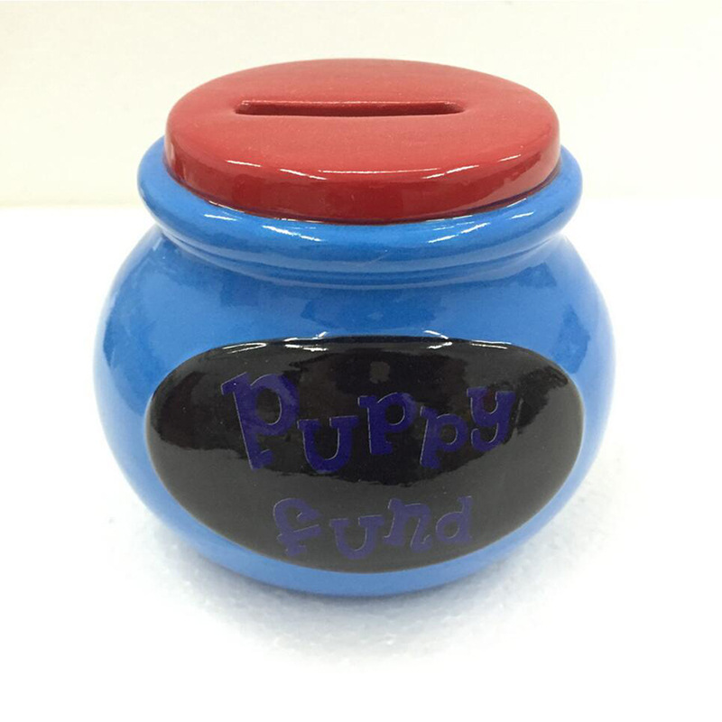 Puppy PAMPER FUND Pot Of Dreams Shopping Fund Ceramic Savings Jar Money Pot Piggy Bank