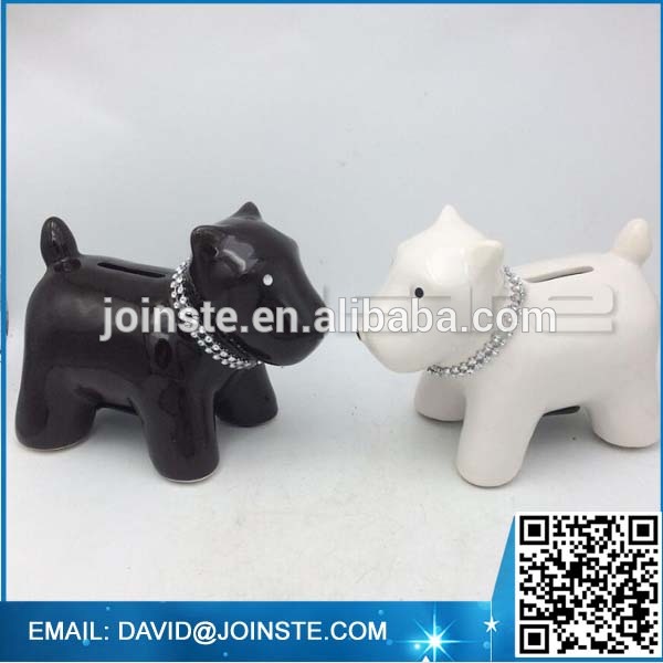 Ceramic dog coin bank